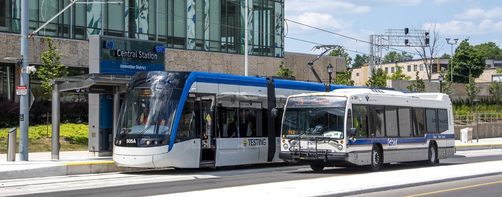 berryonline's tweet photo. A monumental day for @RegionWaterloo and @CityKitchener as local transit prepares to move into the 21st century with news of our new @rideIONrt officially launching on June 21st. Free rides on @GRT_ROW &amp; @rideIONrt from June 21-July 1. Thx to #WRAwesome community for its support! https://t.co/8U4inDt50m