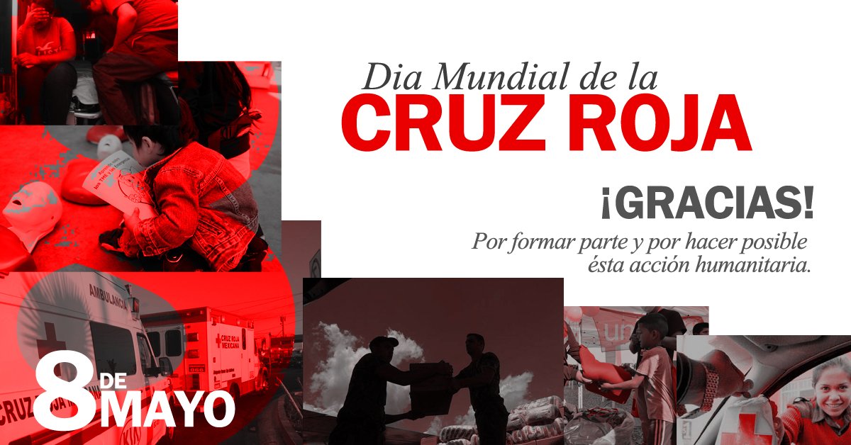 CruzRojaMXBC's tweet photo. 8 de Mayo Día Mundial de la Cruz Roja🚑 
!Gracias por formar parte y hacer posible esta acción humanitaria!
#DiaMundialCruzRoja  #8Mayo #CruzRojaMexicana https://t.co/6whRifFydK