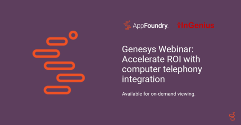 RobertBillingAU's tweet photo. [@AppFoundry Webinar] Connect your CRM systems like Microsoft Dynamics 365 and ServiceNow to @Genesys with @InGeniusSW Connector Enterprise. https://t.co/pKfKluSQiH https://t.co/gnAgd7Xv5N
