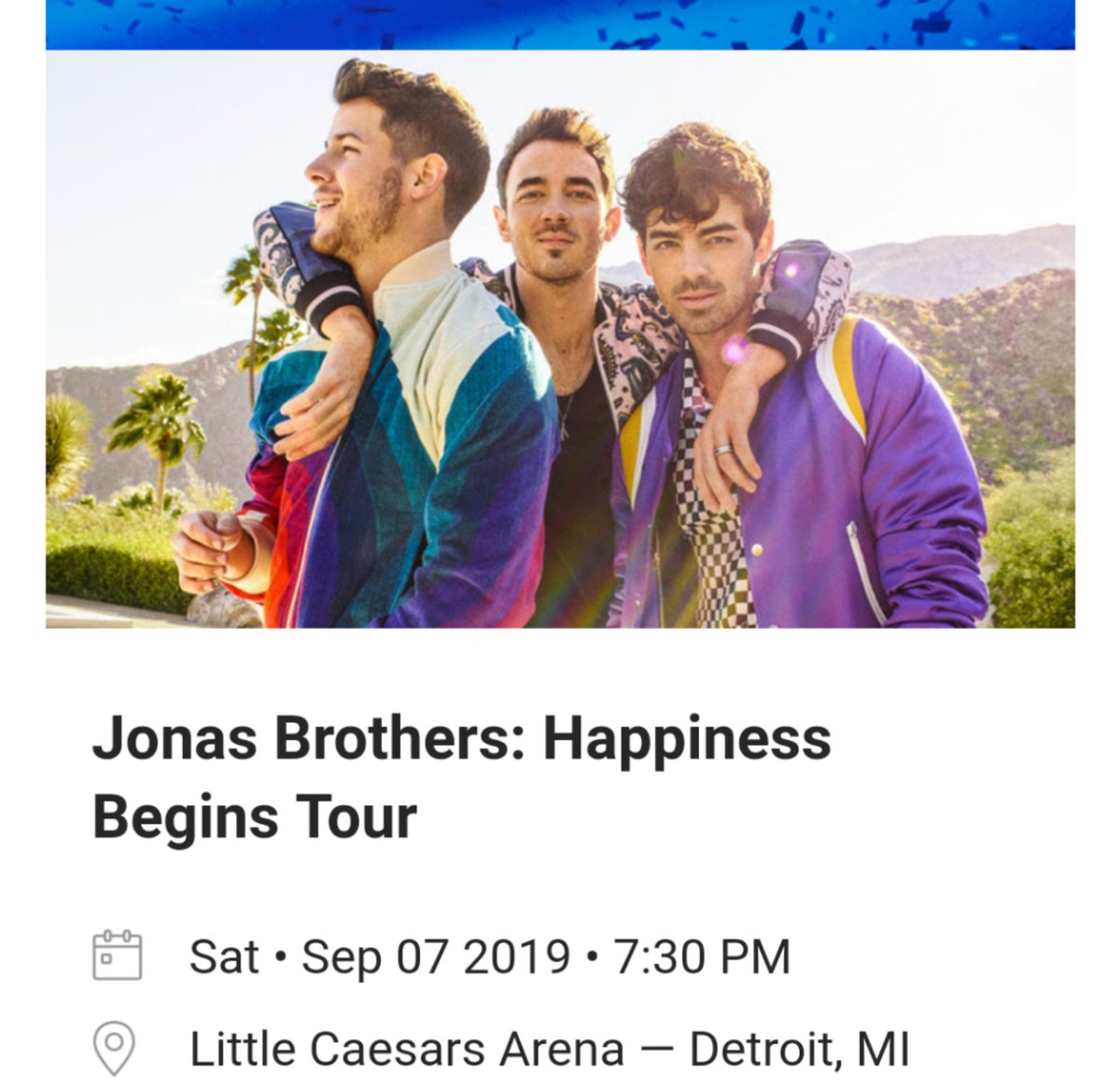 krexRAWR's tweet photo. 2008=1st Jonas Brothers concert
2009=2nd JB concert
2019= round 3 - it's about time! 
And yes, @RaySteph18 &amp; I will be bringing back the Jonas bandanas. And yes, she'll be 9 months pregnant.  #HappinessBeginsTour #BabysFirstConcert @kevinjonas @nickjonas @joejonas @jonasbrothers https://t.co/1kaOlzeDfE