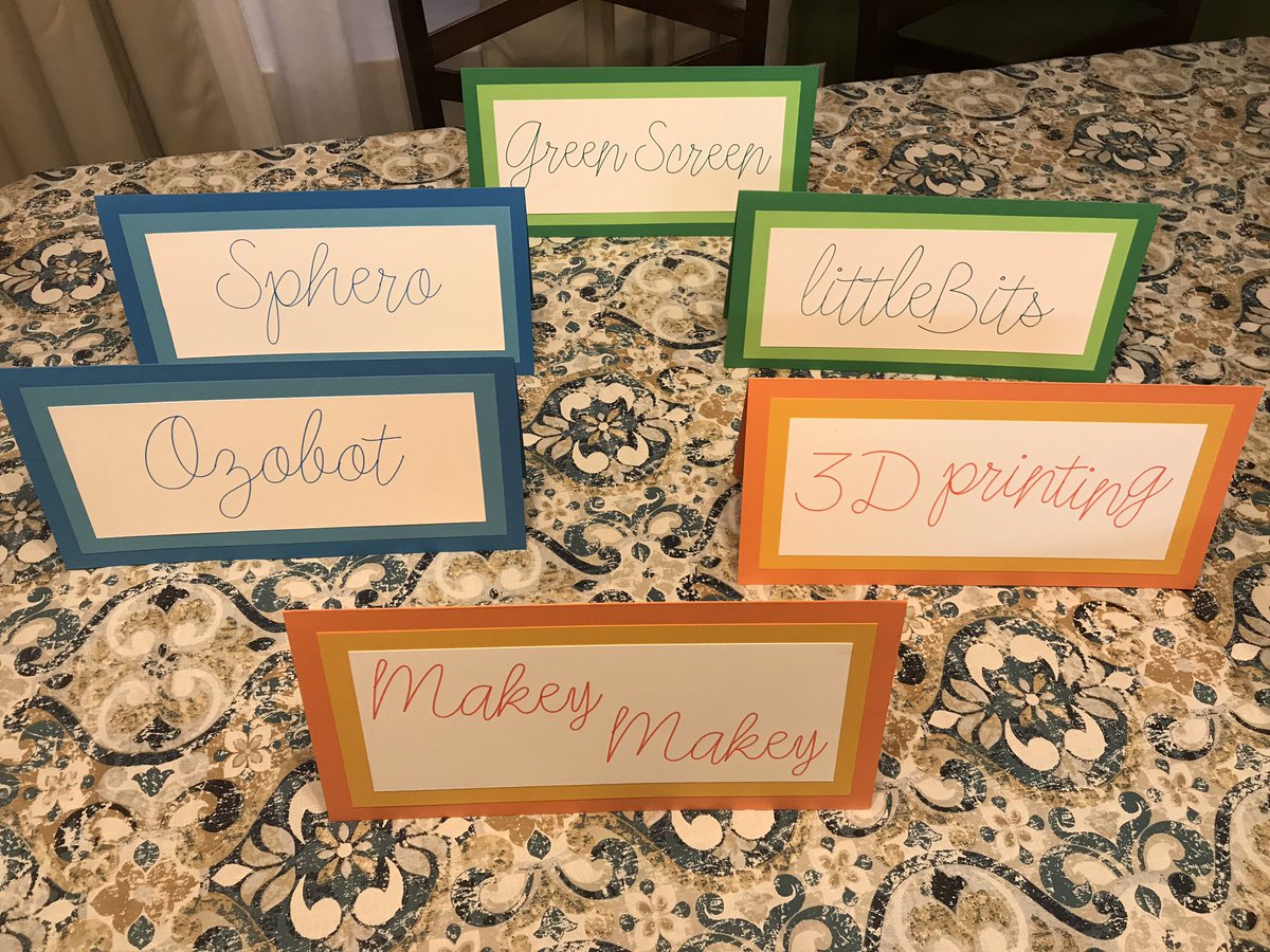 ILC_AJC's tweet photo. Who’s ready for Tinker Time @PocahontasHawks??? Here’s a sneak peak of the table signage for tomorrow and Friday. Notice a theme? 😉 thanks to @HCPSFoundation for the funding to purchase these items! #hlp #LifeReady @HCPS_Innovates https://t.co/i7cqZ0COml