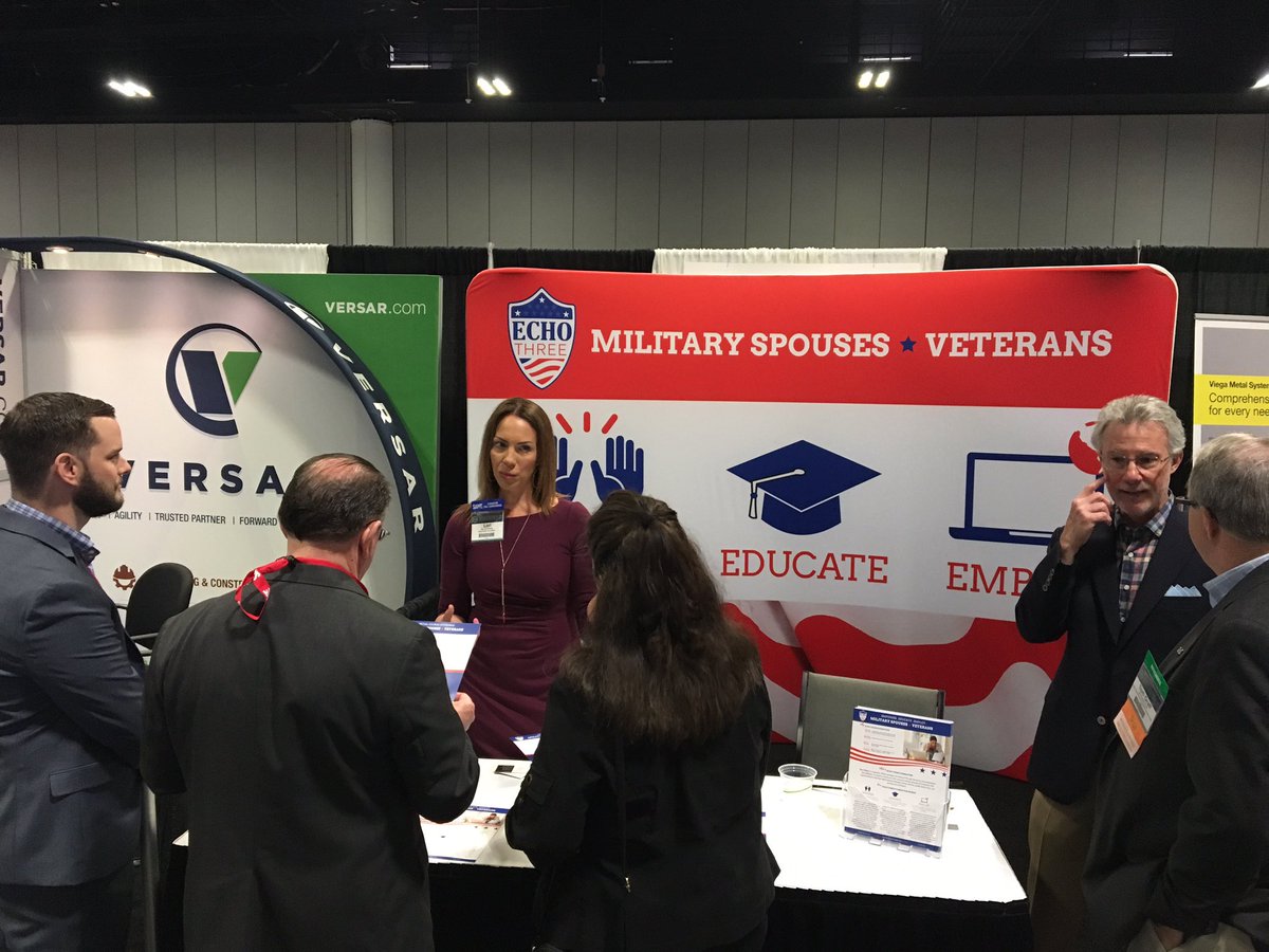 <a href="/SAMEMtTacoma/">SAME Mt Tacoma Post</a> Immediate Past President Lori Revely is representing @Echo3Foundation in booth 312 at JETC. Stop by to learn about training programs for military spouses in marketing, federal proposal writing and more #samejetc19 #milpros #militarysposes <a href="/SAMESeattlePost/">SAME Seattle</a> #empower