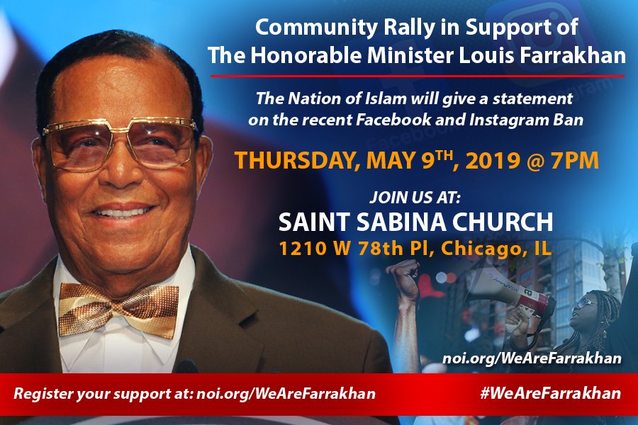 LouisFarrakhan's tweet image. Tomorrow, I will be speaking at St. Sabina Catholic Church in Chicago. Thank you to my longtime friend and brother in faith, Father Michael Pfleger, for his invitation.

Watch the live webcast at 7pm CDT: noi.org/wearefarrakhan/
