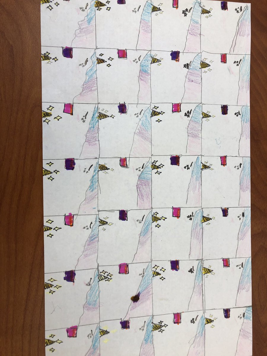 4th 🎯 Ss Studying geometry in art through tessellations.  Piranhas, flying pigs, ice cream, and unicorns! Love their creativity! <a href="/smyrna_elem/">Smyrna Elem School</a> <a href="/CobbAlp/">Cobb ALP</a> #LovetoThinkHere