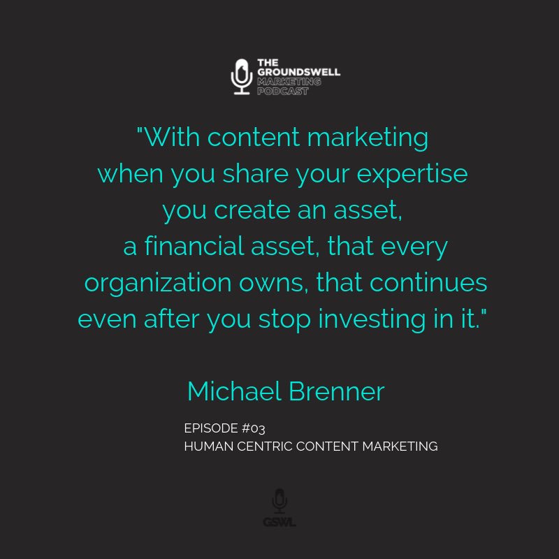<a href="/BrennerMichael/">Michael Brenner</a> - #ContentMarketing insights on The Groundswell Marketing Podcast #contentstrategy #marketingstrategy #marketingstrategy #michaelbrenner #groundswell #groundswellmarketing