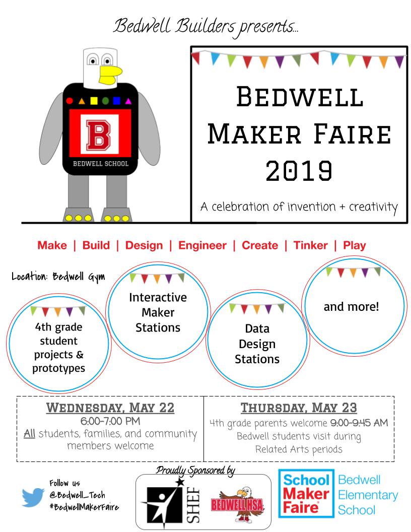It's all starting to come together...2 weeks until #BedwellMakerFaire! <a href="/bedwell_tech/">Mr. Thurlow</a> <a href="/Bedwell_Enrich/">Mrs. Leonard</a> <a href="/bedwell_library/">suecrowley</a> <a href="/BedwellSchool/">Bedwell Elementary School</a> #designthinking #dtk12chat @mitchellsensei <a href="/MrKolmer/">Grant Kolmer</a> <a href="/makerfaire/">Maker Faire</a>