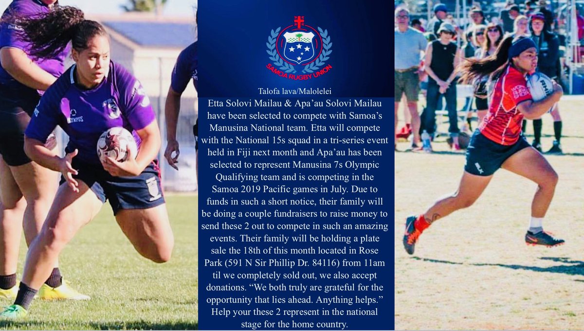 LadyVipersRugby's tweet photo. We’re proud to announce two of our very own players have been selected to play for Manusina’s 15s and 7s aside. Please help us get our players to the next level! Thanks everyone. Share, support, and help us get our girls out of here! 💜💜 #LV4L #LVREP #MailauBrothers https://t.co/Fe1rOESRi2