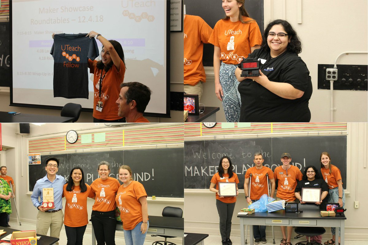 UTeachMaker's tweet image. Congrats to all of our newest Maker Fellows Mao, Halle, Ben and Arami! We loved listening to you talk about your transformative journeys through the #UTeachMaker program. Best of luck on this new chapter in your lives! #MakerFellows