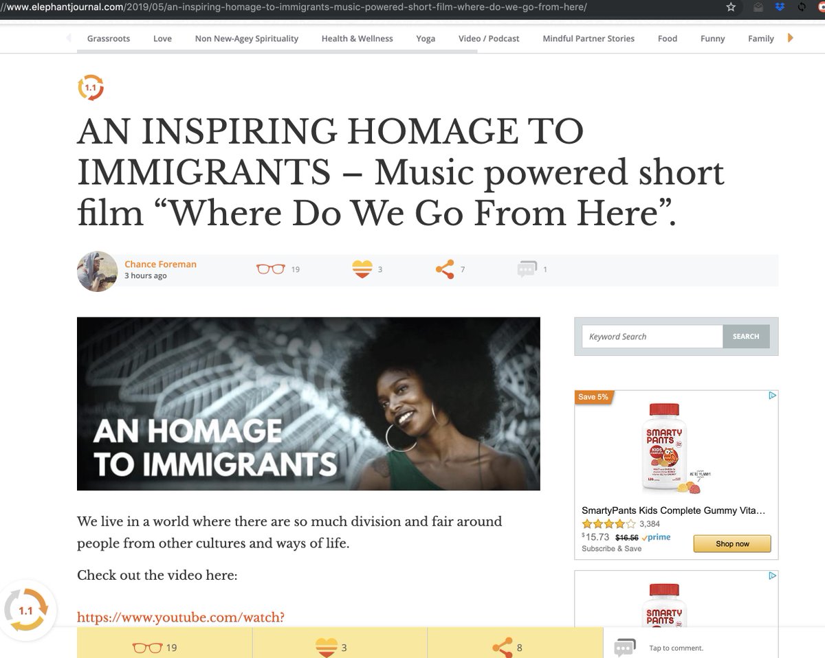 Excited to be featured on @elephantjournal!!! please be so kind and give the article some <3 and leave a comment. THANKS SO MUCH for supporting this message of hope elejrnl.com/?p=2069783