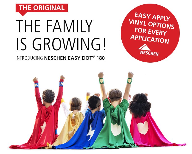 The original dot adhesive vinyl....and still the best! We are excited to welcome Neschen Easy Dot 180 to our range of easy apply vinyls, the dot adhesive combined with a new thicker film makes application even easier with blockout qualities! ow.ly/cjPr30ovpGu