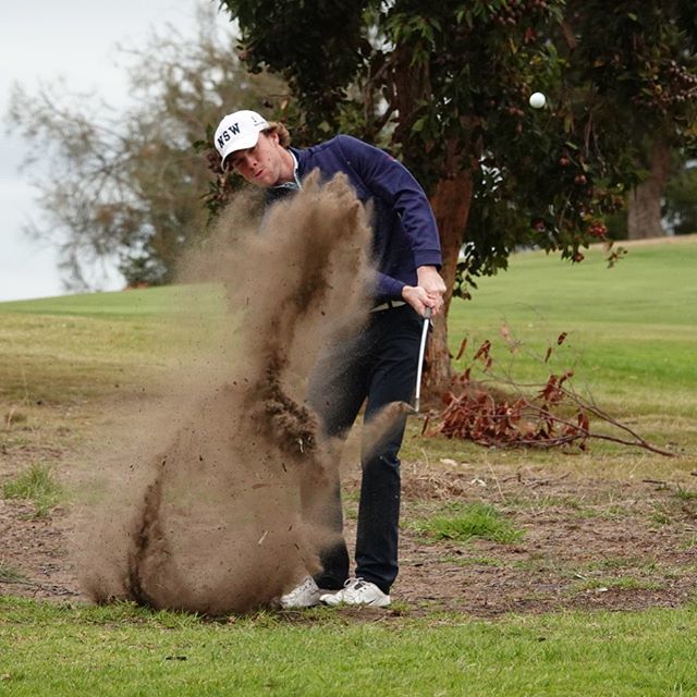 GolfNSW's tweet photo. @chaddy_chonran blast away from the rough on his 14th hole he is all@square against Tasmania on Day three of the 2019 Interstate Series 💙 #goblues #TeamSrixon #IntSeries #golfgods #golfaddict #golf #instagolf #instagolfer #golfday #golfwang #golfsta… https://t.co/QCCIkXHlbq https://t.co/h368lkpTUf