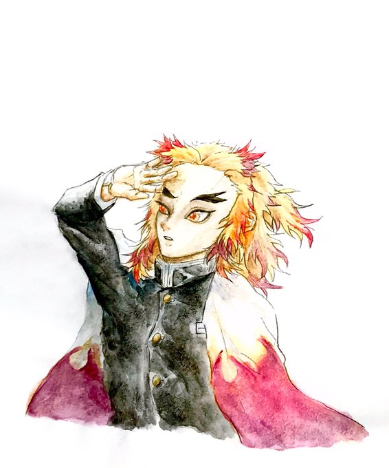 哀汰くんさんがTwitterに投稿した煉獄杏寿郎(鬼滅の刃)のイラスト。