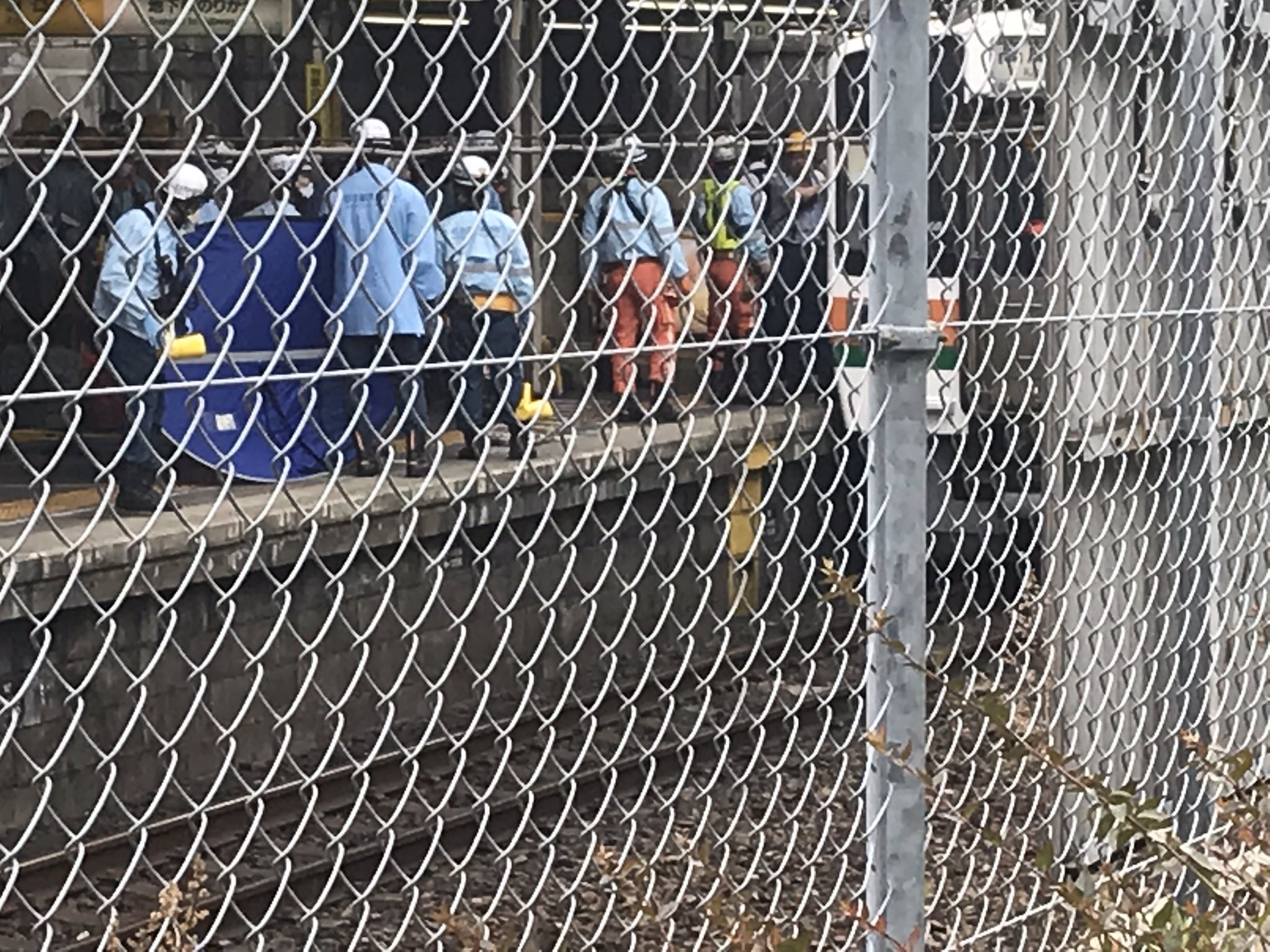 中央本線の千種駅で人身事故が起きた現場画像