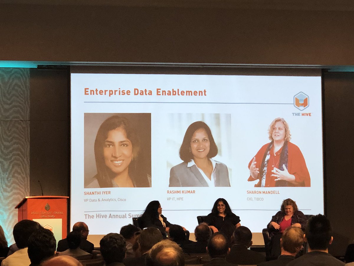 Odile_Roujol's tweet image. Great to see women on stage at the #hivedata summit: Shanthi Iyer @Cisco Rashmi Kumar HPE Sharon Mandwell Tibco. “Tech to solve business issues problems and empower human”. #AI #data #womenintech