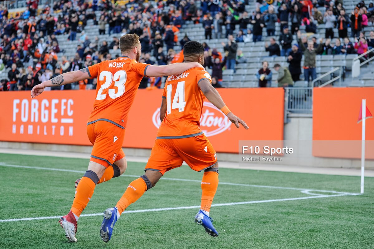 f10sports's tweet photo. And few minutes later it's 2-0. Emery Welshman celebrates scoring the second goal as Forge FC defeat Pacific FC 3-0.
#f10sports #canpl #cpl #cplsoccer #pacificfc #EmeryWelshman #forgefc #history #athlete #soccergame #hamilton #timhortonsstadium #sportsphotography https://t.co/v4oxRFsJOL