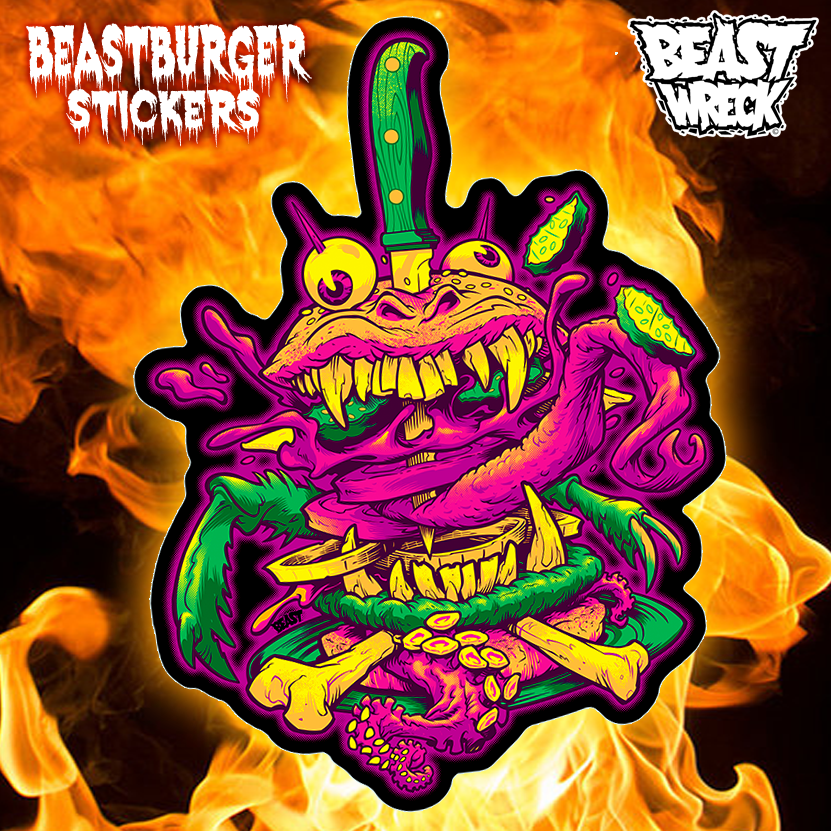 BeastPop's tweet photo. STICKER SPOTLIGHT: "BEAST BURGER"!
This is one of my earliest sticker designs from almost 10 years ago, and it's still available! BUY HERE: https://t.co/qcsxQyNgUn https://t.co/3IUGE7BMVQ