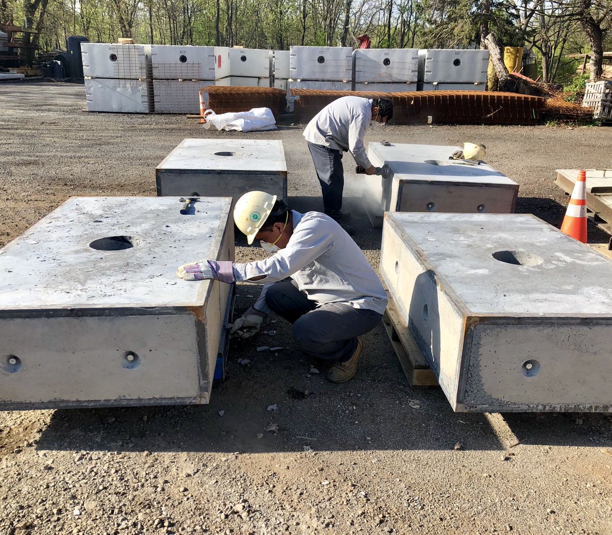 PrecastNJ's tweet photo. Pictured are final photos of Radiation Shielding Blocks, shipping across the country to the Los Alamos National Laboratory! 👀 Each product weighs roughly three tons, due to the high density mix design required on the project. https://t.co/sNNoauymyY