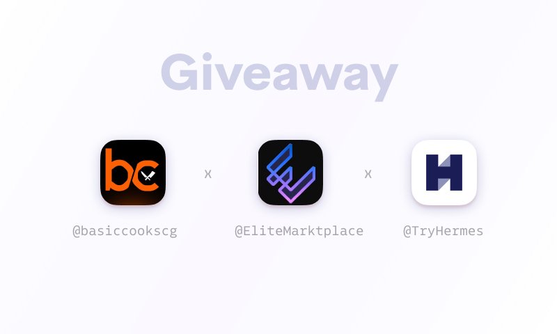 TryHermes's tweet image. MASSIVE GIVEAWAY! 

@TryHermes 3 x 1 Month Proxy Gen
@EliteMarktplace 3x Weeks of free slots and marketplace middleman
@basiccookscg 3 x Month membership

To enter
- RT this Tweet
- Tag a friend
- Follow @TryHermes @EliteMarktplace @basiccookscg @CopContests