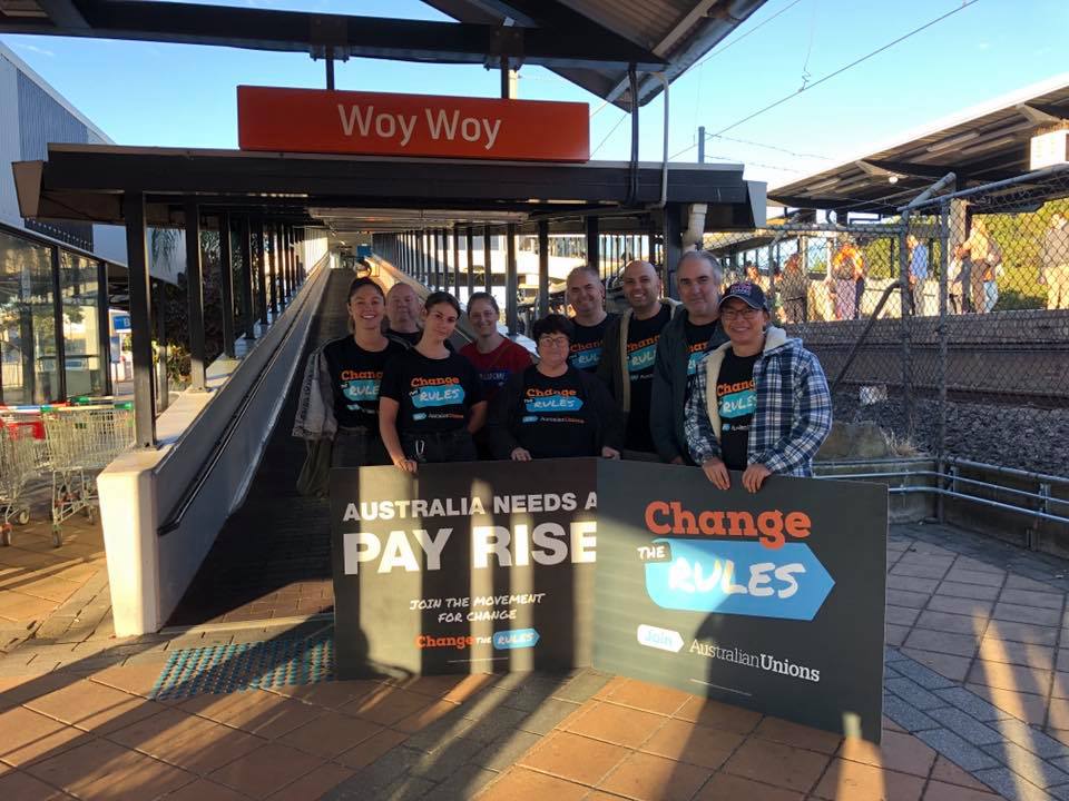 Big effort from our activists and union members in the seat of Robertson. Campaigning from the crack of dawn to help #changetherules and #changethegovernment 💪💥