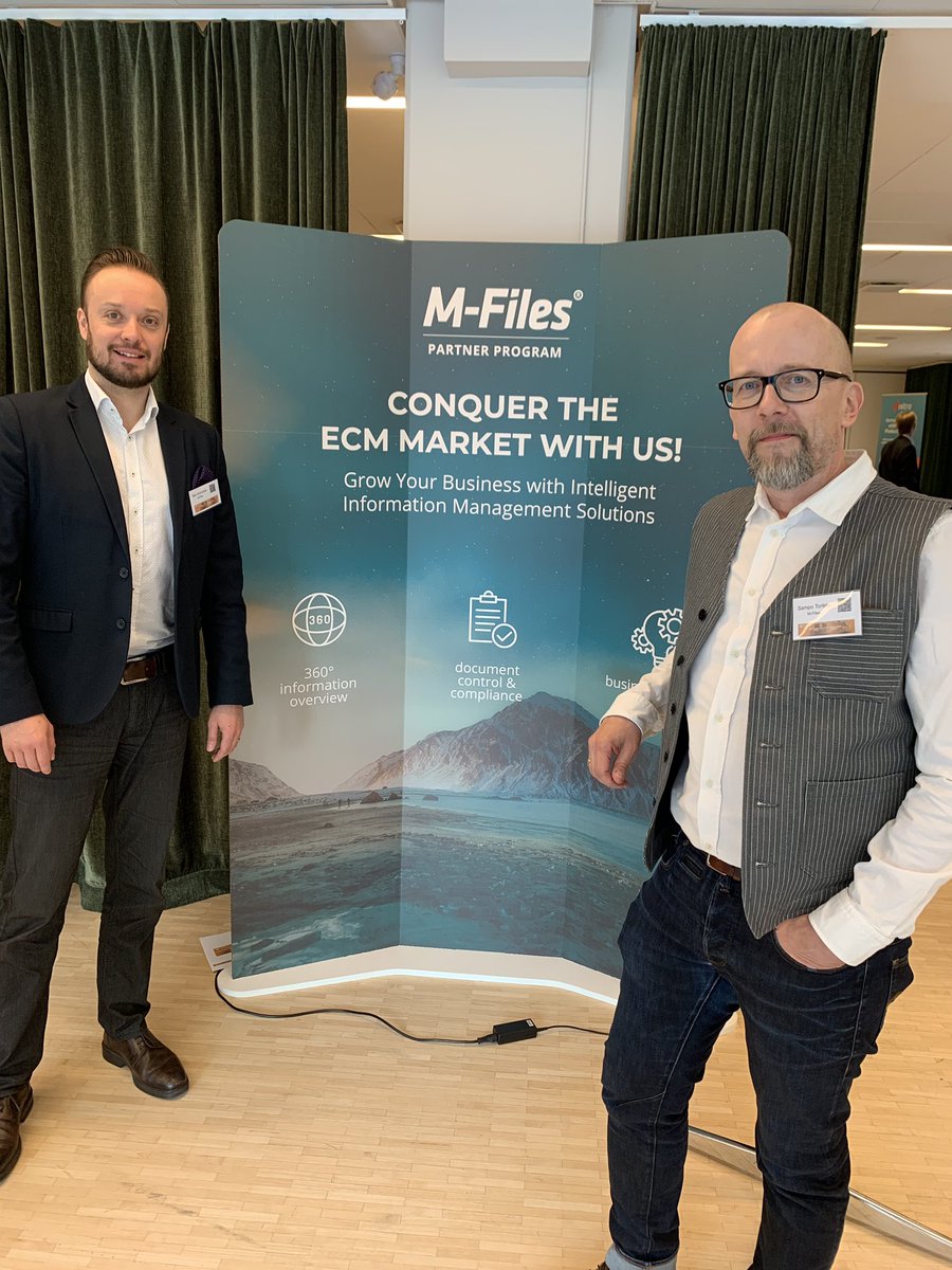 bartti's tweet photo. Ready to rock &amp; roll with @sampotorikka #idcpartnering2019 @IDCNordic @M_Files #ECM #IntelligentInformationManagement https://t.co/mdFOdO2Lw0