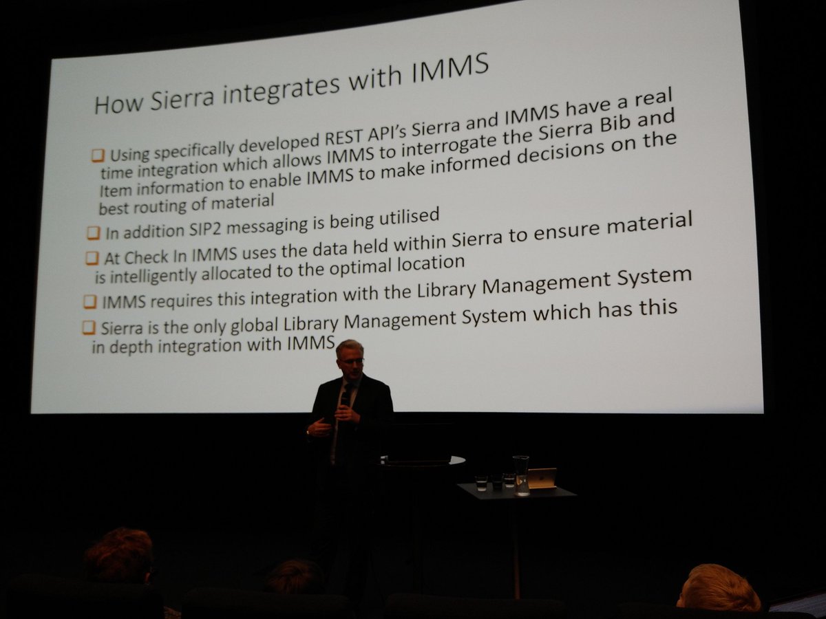 IFLAMetLib's tweet photo. Robert Jacobs (Innovative) on the integration of Sierra library management system with IMMS #metlib2019 https://t.co/aRLaxp3VDL