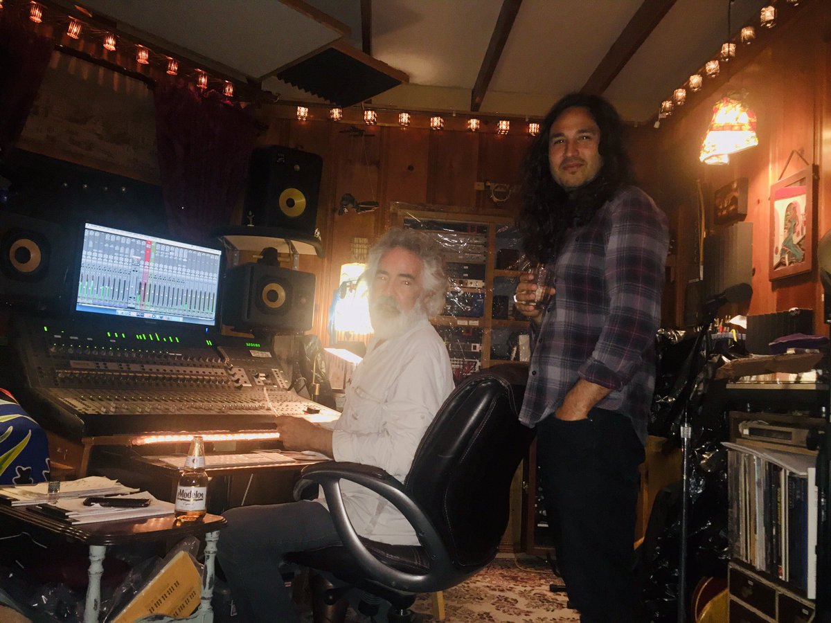 StevieSalas's tweet photo. Home in Carlsbad tonight 4 Ron Blair’s Wednesday Night recording hang I often forget how amazing Rons bass parts are when we listen to his work wi/Tom Petty Here w/Chris Torres who I put in Kris’s Allen’s band during my 19/American Idol years ITS GREAT to be home! @TomPettyUK https://t.co/u6LLITb4FR