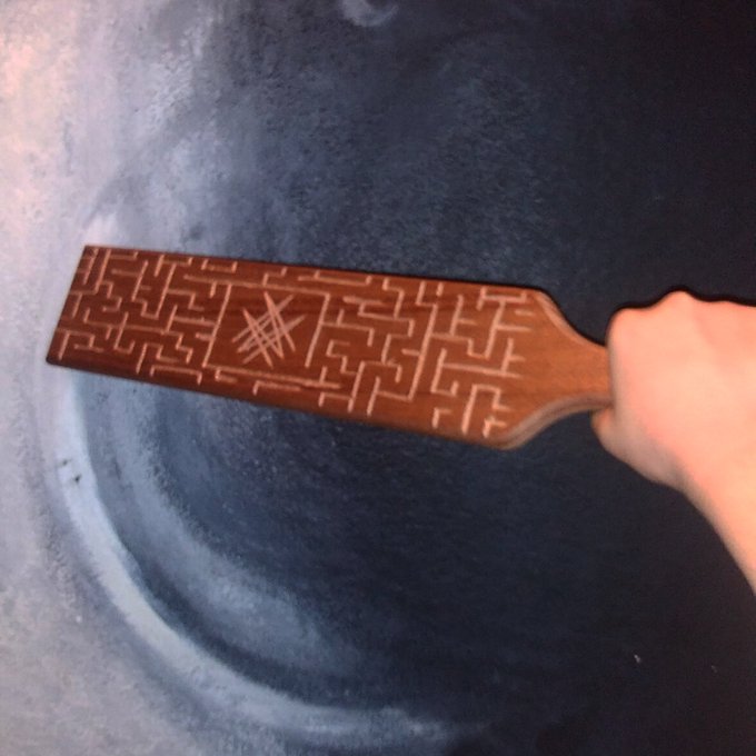 How awesome! The Jedi sub has made me a custom Mist Maze paddle. @DomConLA @mistressellen  @KingLexa_<a href="/tag/bdsm"class="tags"><span>#bdsm</span></a><a href="/tag/femdom"class="tags"><span>#femdom</span></a><a href="/tag/paddle"class="tags"><span>#paddle</span></a><a href="/tag/domconla"class="tags"><span>#domconla</span></a><a href="/tag/impactplay"class="tags"><span>#impactplay</span></a>