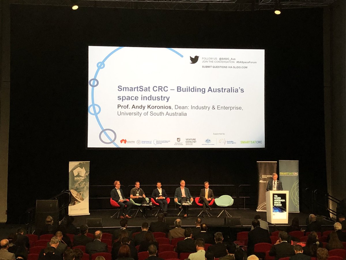 ICCAdelaideUni's tweet photo. The #SmartSatCRC is set to catalyse the growth of Australia’s space industry ⭐️ we’re about to learn how #SASpaceForum @SASIC_Aus https://t.co/q6nFmi3ZWR