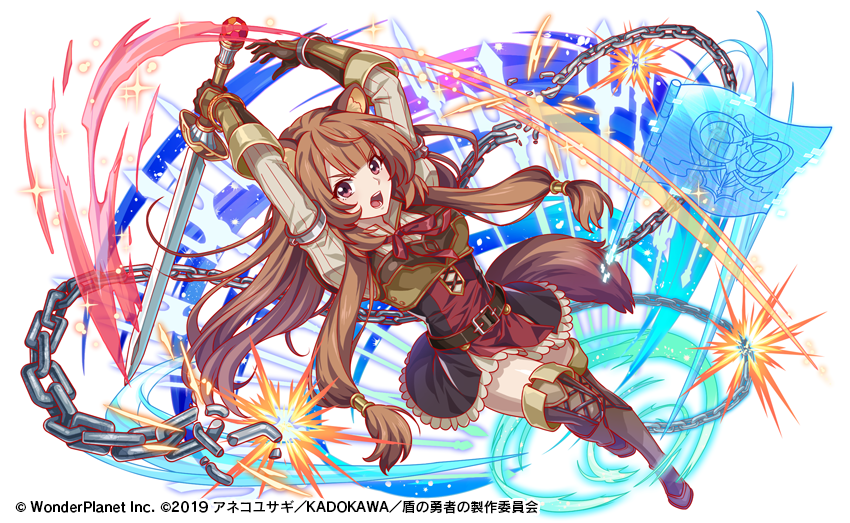 クラッシュフィーバー公式 クラフィ ユニット紹介 剣身の獣者 ラフタリア をご紹介 彼女は尚文が最初に買ったラクーン種と呼ばれる亜人の奴隷です 真っ直ぐな性格で直接攻撃ができない 尚文の 剣 として共に旅をしています クラフィ