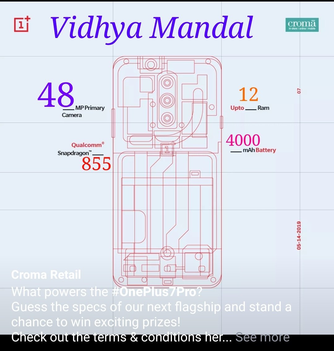 vivid_vidhya's tweet photo. @cromaretail 1. 48MP Primary Camera
2. Upto 12GB RAM
3. Qualcomm Snapdragon 855
4. 4000 mAh Battery
#OnePlus7Pro #OnePlus7Series #Oneplus #oneplus7 #oneplusseven #croma #CromaRetail
@OnePlus_IN
Join
@nishugyan @Laxmi59035721 @imsameer_12 @Shubham44274925 @Ranjan47480126 @MrumaDrive https://t.co/7F7np1vddr