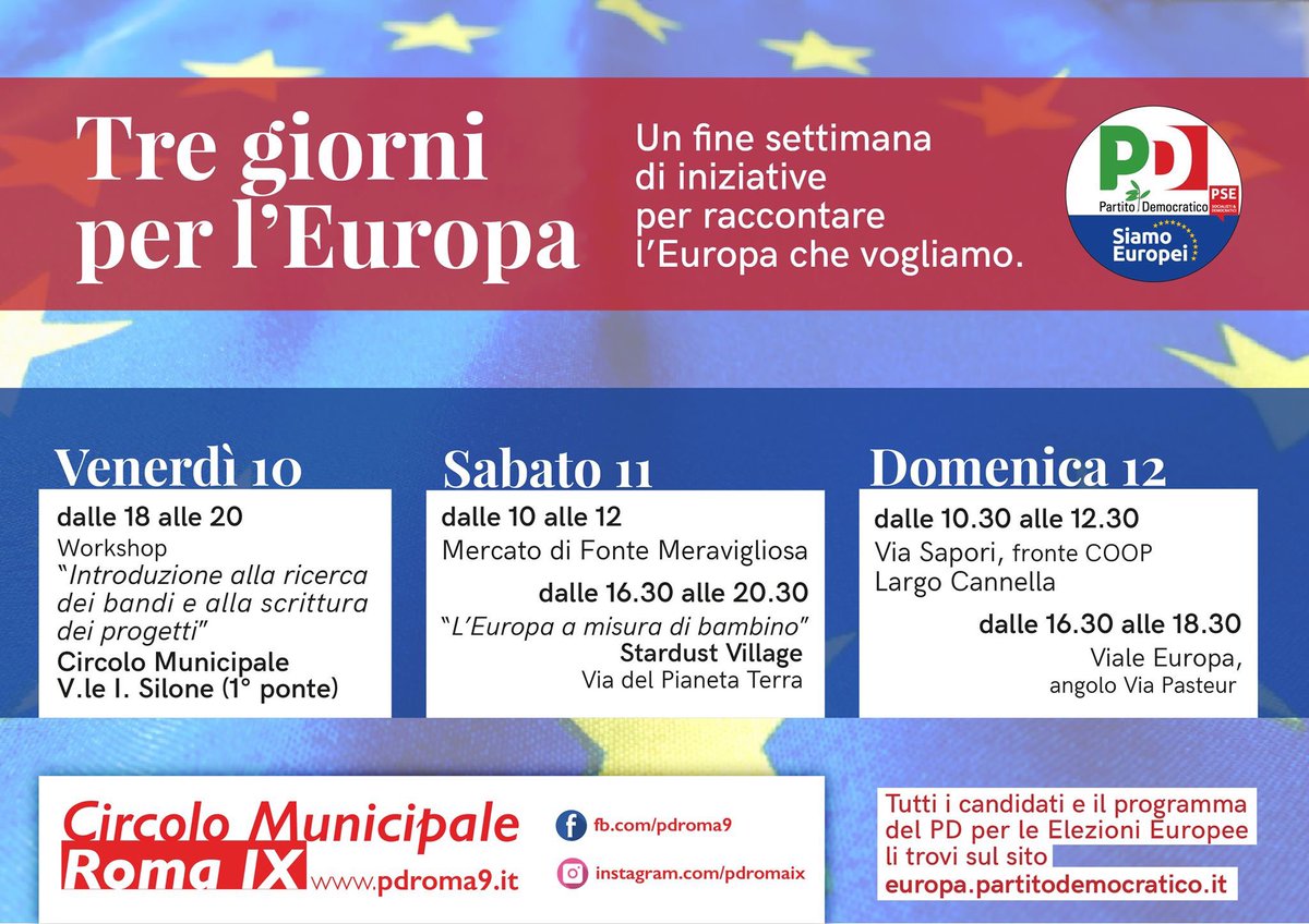 In occasione della mobilitazione nazionale "Notti Bianche per l’Europa"  ti aspettiamo alle iniziative organizzate sul nostro territorio!