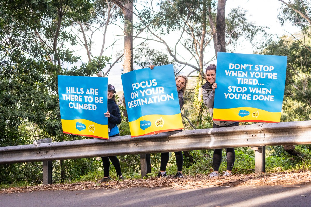 salesforceapac's tweet photo. .@tourdecure_aus update: our riders are nearing the end of the ride with 7 days completed and just 2 to go. Along the long and tiresome ride weโve supported them with motivational messages, water stations and big smiles. #letscurecancer #ridetdc https://t.co/JV8SPfFmud