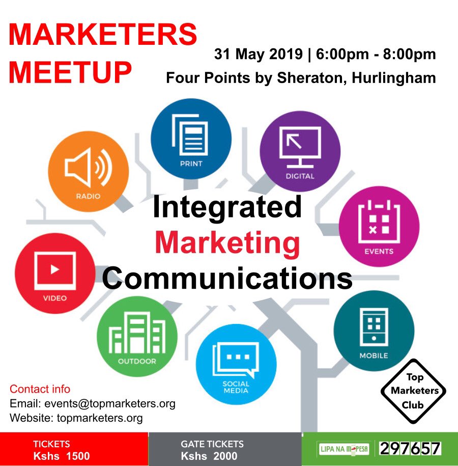 TopMarketers1's tweet photo. The Top Marketers Club is pleased to invite all Sales & Marketing professionals to the Marketers Meetup on 31 May 2019.
Theme: Integrated Marketing Communications
Event type: Panel Discussion + Networking
RSVP: https://t.co/kEhx6rbY5i
#MarketingMeetup #MarketingCommunications https://t.co/2CFxI5eWrp