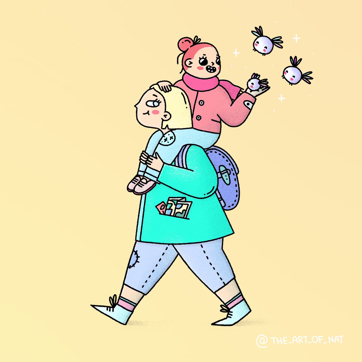 NataliaKalaska's tweet photo. Mum and daughter time✨❤️✨discovering the magical world together #illustration https://t.co/Uj30q7Lrvw