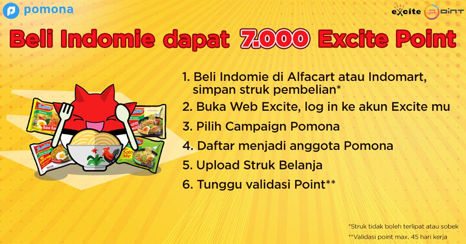 Ada yang punya rencana berbuka puasa pakai Indomie? Atau kalian baru aaja beli Indomie? Jangan dibuat struk pembeliannya, kalian bisa dapat tambahan Excite Point lho. Cek detailnya disini >> bit.ly/2JnWsWB