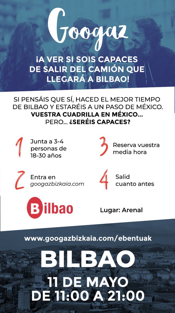 Larunbat hontan #Bilbao n egongo gara! Ez geratu zure txanda gabe! 🤘🏼