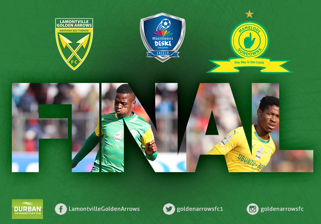 Shield Final 
The seasons work for the Diski team comes to a head on Sunday as they face Mamelodi Sundowns in the final of the shield competition at King Zwelithini Stadium. Kick off will be at 13h00.
more ow.ly/74eD50u4o7O
#Asidlali #DurbanHasMore #BuildingTheBrand
