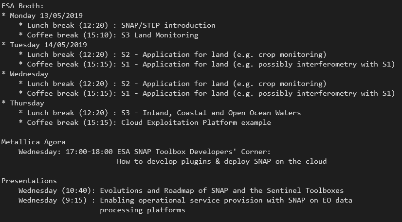 MarPet_BC's tweet image. If you are at #LPS19 next week in Milan come around and visit one of the #ESA_SNAP related events.