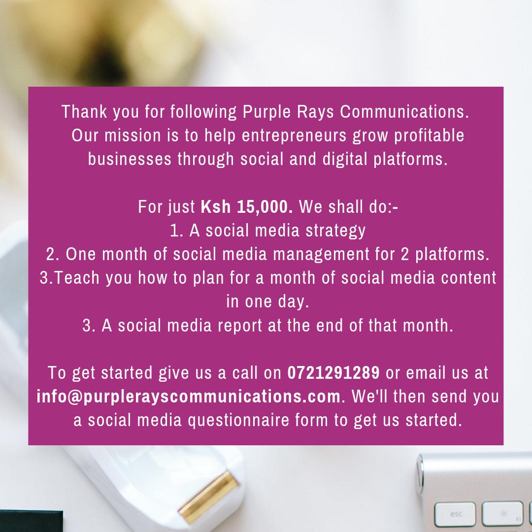 purplerayscomm's tweet photo. Do you want to grow your following and engagement on social media, connect with your target audience and increase inquiries? If that's you then this offer is for you

Due to the competitiveness of the offer, it's on "first come first serve" basis, doors close on 23rd May 2019. https://t.co/SEz4ceKyK0