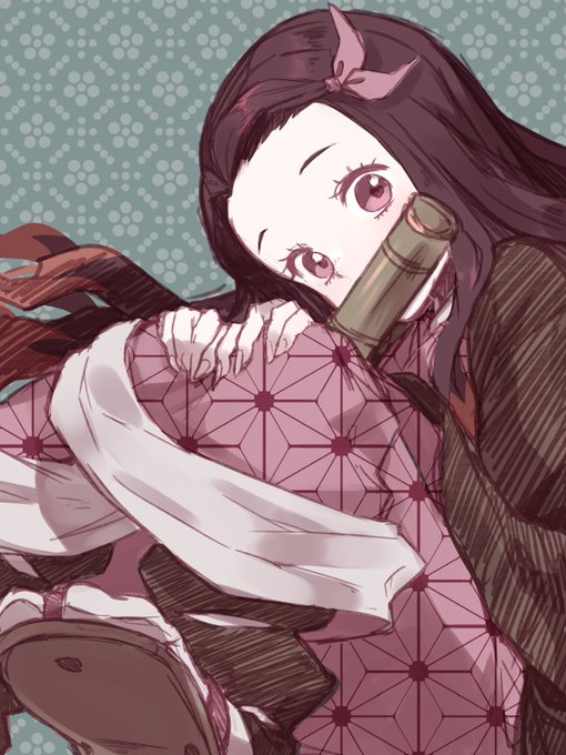 🧡さんがTwitterに投稿した竈門禰豆子(鬼滅の刃)のイラスト。