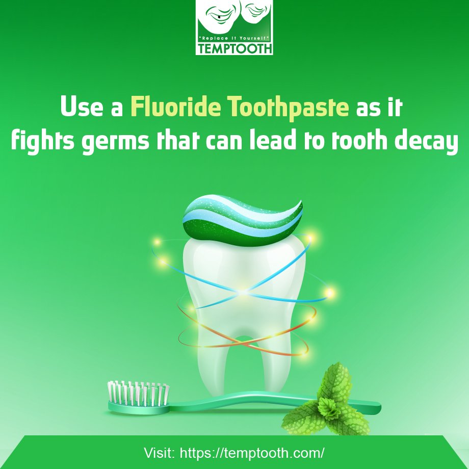 Temptooth1's tweet image. Use fluoride toothpaste as it is the best defense against tooth decay as it fights germs that can cause decay, and protects your teeth.
#Temptooth #DentalHealth #fluoridetoothpaste