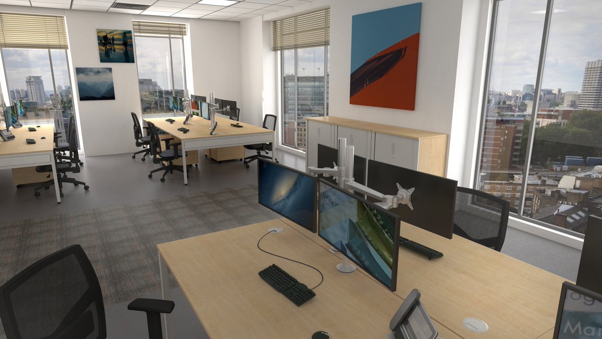 Bench systems are being used more and more in open plan offices. The Libra bench range is a flexible and cost-effective solution, from a single linear desk to sets of eight benches. Libra is available in a variety of sizes to fit your interior space. #officedesign #desking