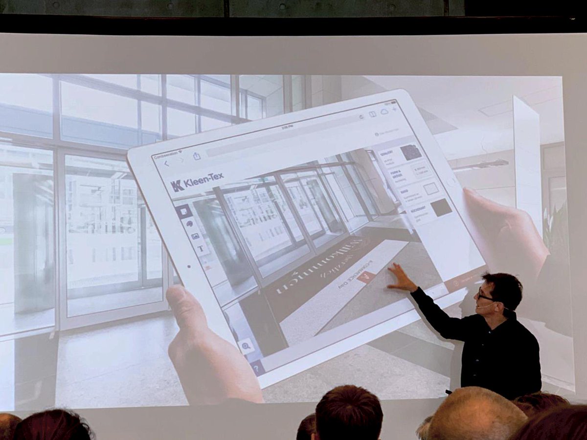 Co-Founder <a href="/PaulBlazek/">Paul Blazek</a> presented the <a href="/kleentex_th/">Kleen-Tex</a> AR-Configurator by <a href="/Combeenation/">Combeenation</a> at the #IWDK 2019. Moreover, Paul was talking about the benefits of strong partnerships between startups and the corporate world. #partner4inno