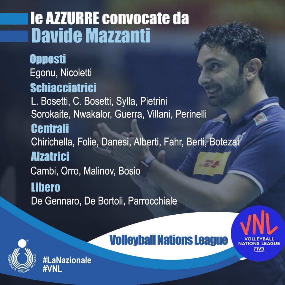 PVplanetvolley's tweet photo. Le 25 azzurre convocate per la Volleyball Nations League https://t.co/3cVwafLoOm https://t.co/k4bnDvvxEW