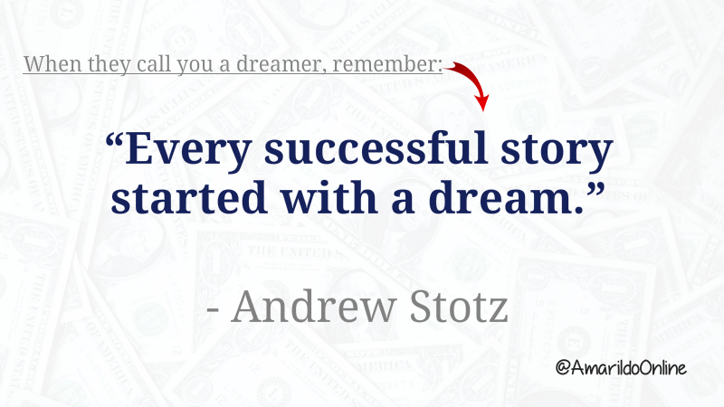 PositivityMstry's tweet photo. Never give up on your dreams! => "Every successful story started with a dream." ~ Andrew Stotz #quote #ThursdayMotivation #ThursdayThoughts #AmarildoOnline https://t.co/NRfPYim0az