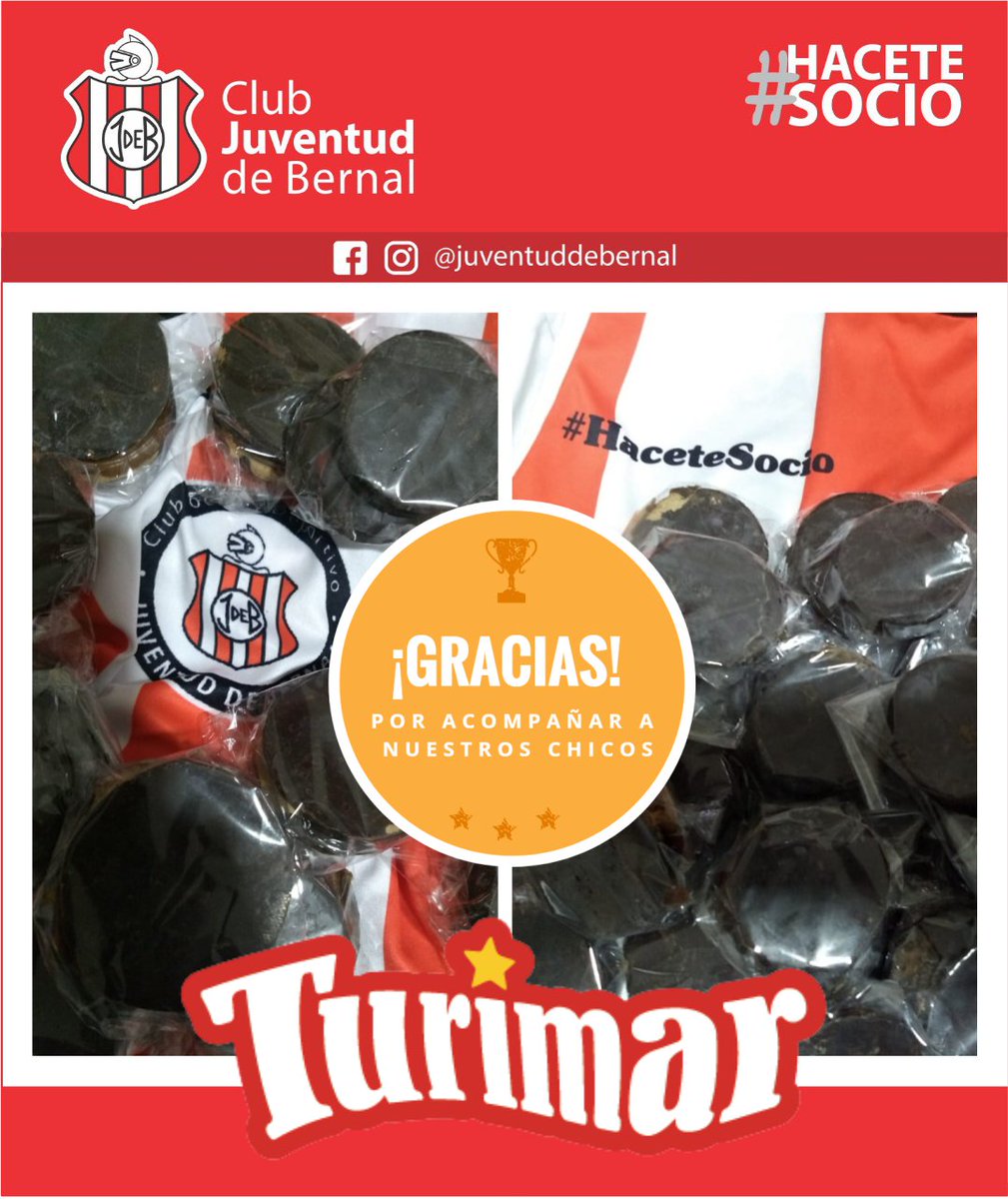 Juvendebernal's tweet photo. Desde el Club, queremos agradecer ❤ a #Turimar, por el habernos donado Alfajores para los chicos de las inferiores de ⚽Fútbol ⚽
Siempre es bueno contar con apoyos como este
GRACIAS #TURIMAR!

#HaceteSocio #HayFuturo #HoyMasQueNunca #Sponsors #patrocinantes #alfajores https://t.co/U6EoPIM1Ap