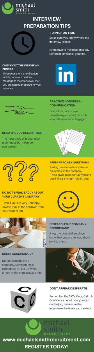 micksmithjobs's tweet photo. Interview Preparation Tips to take note of!
Register today at https://t.co/1z2Jh2Y6K2
#WhereRelationshipsMatter https://t.co/vp5kyrM4zc