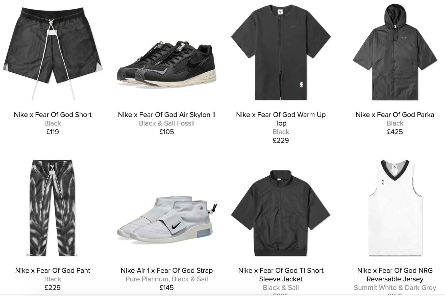 The Sole Restocks on Twitter: "Nike x Fear Of God Clothing. Now live at END Clothing! &gt; https://t.co/qlaWjZAfHl https://t.co/GCd3COubp1" / Twitter