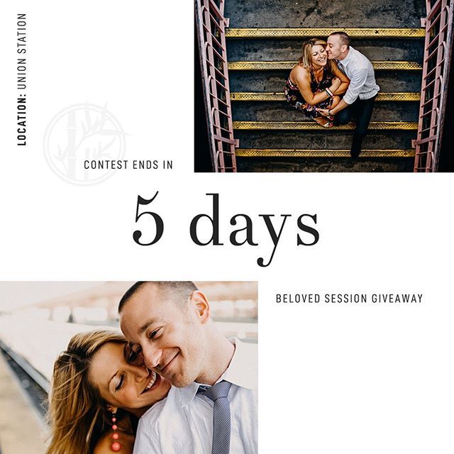 *FIVE days remaining*⁣
⁣
All: I am offering an EPIC Beloved session at any location of your choice!  You do not have to be engaged to win.  You can already be married or just in a relationship. The only requirement is that you love your partner and you must be ready to make …