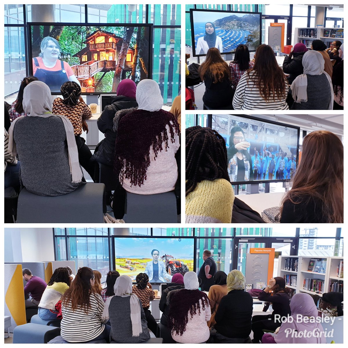 EducatorBeasley's tweet photo. The premiere of our third & final green screen projects at the Makerspace #ESOL #DesignedCommunities @CAVC @TELCAVC @lizzyteixeira https://t.co/l6Gei7kTy7